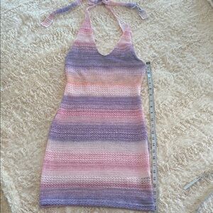 SHEIN Multicolor Striped Halter Mini Dress